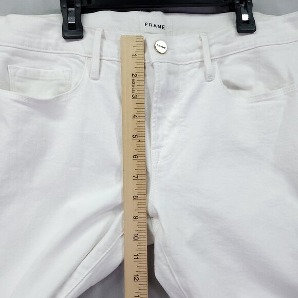 Frame Jeans Womens Size 28 White Denim Le Garcon Tapered Leg Crop 27" - Picture 4 of 14